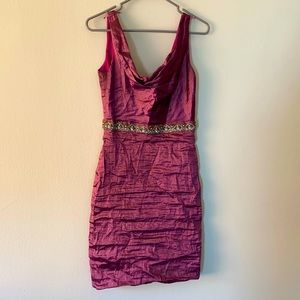 Nicole Miller Purple Cocktail Dress with Beads